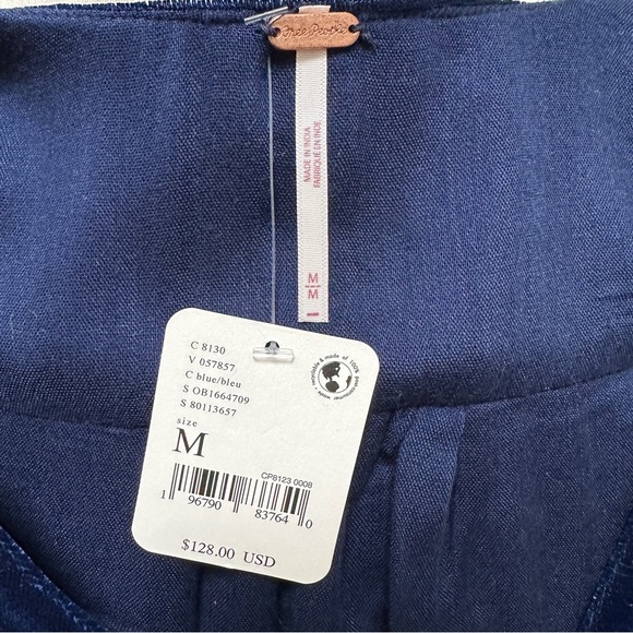 FREE PEOPLE Estella Velvet Mini Dress in Navy Blue - Picture 12 of 13